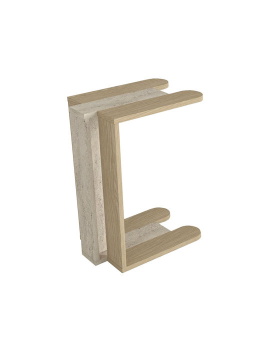 Masă Laterală Rectangulară Din Lemn Travertine Lățime 30xLungime 45xÎnălțime 58.6 cm