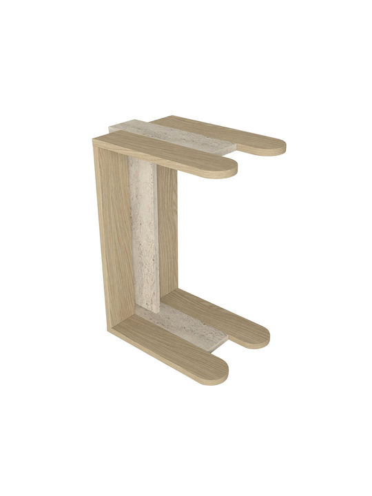 Masă Laterală Rectangulară Din Lemn Travertine Lățime 30xLungime 45xÎnălțime 58.6 cm