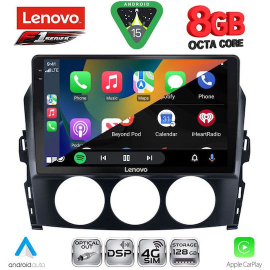 Lenovo Car Audio System for Mazda MX-5 2005-2015 (Bluetooth/USB/WiFi/GPS/Apple-Carplay/Android-Auto) with Touch Screen 9"