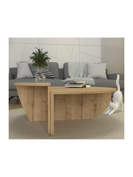 Rundes Zentral Kaffeetisch Nilvia Holz Sapphire M90xL85xH35cm