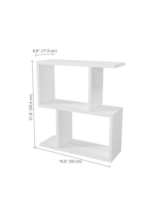 Masă Laterală Rectangulară Din Lemn Cu Roți Albă L50xL18xÎ55cm