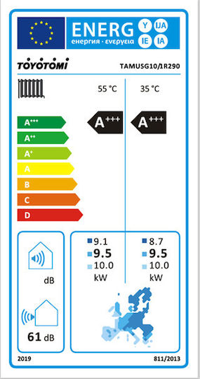Toyotomi Atria Pompa de căldură 9.5kW Cu o singură fază 75°C Monoblock