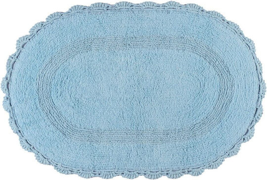 Beauty Home Non-Slip Bath Mat Cotton Oval 3281 Gray 50x80 cm