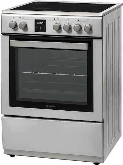 Sharp Готварска печка 65лт с керамични котлони Ш60см. Inox