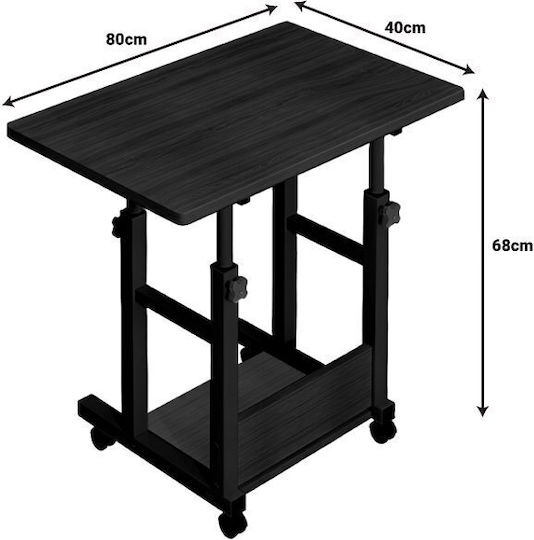 Schreibtisch Stolu I Holz Walnut Shade mit Metallbeinen & verstellbarer Höhe 80x40x68cm
