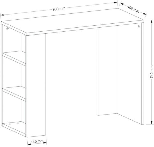 Birou Din Lemn Anthracite 90x40x73.8cm