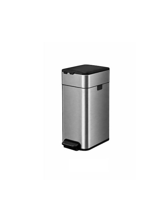 Delta Cleaning Delta Cleaning Edelstahl-Mülleimer mit Pedal Silber 30l KÄ30PE