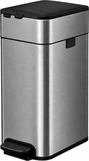 Delta Cleaning Waste Bin from Inox Steel with Pedal Silver 30lt KΑ30PE