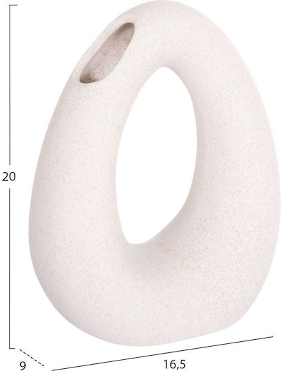 Tabletop Ceramic Decorative Ellipto Hm4644.01 Off-White Crystal 16.5x9x20 3pcs 1 Item
