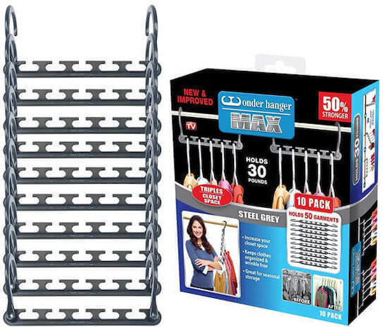 Clothes Hanger Gray LY-50132 10pcs