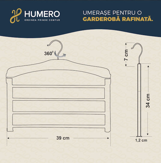 Humero Clothes Hanger Beige 2pcs