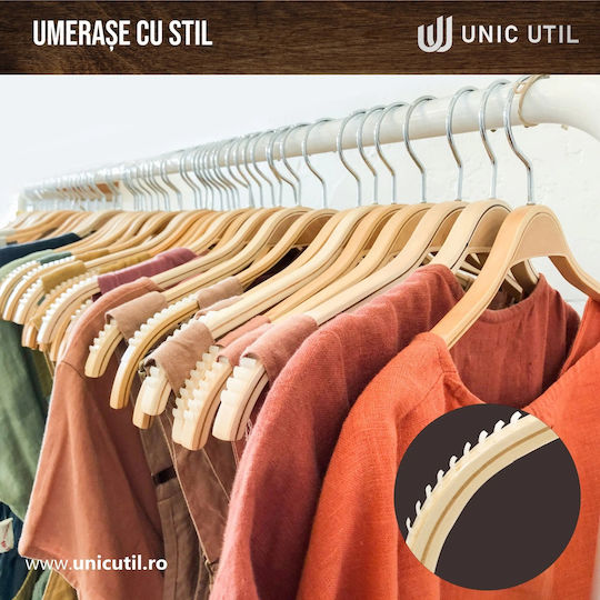 UnicUtil Κρεμάστρα Ρούχων Μπεζ UUUM08X3 3τμχ