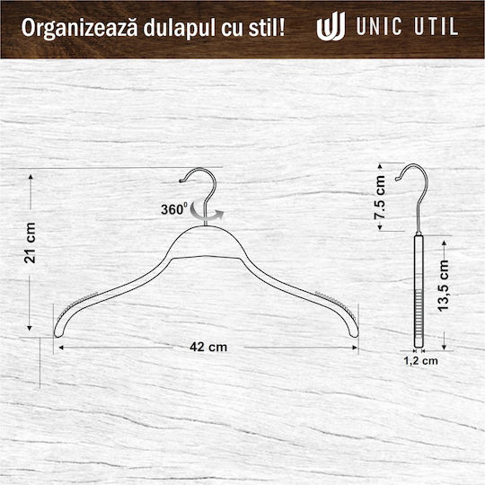 UnicUtil Вешалка за Дрехи Бежов UUUM08X20 20бр