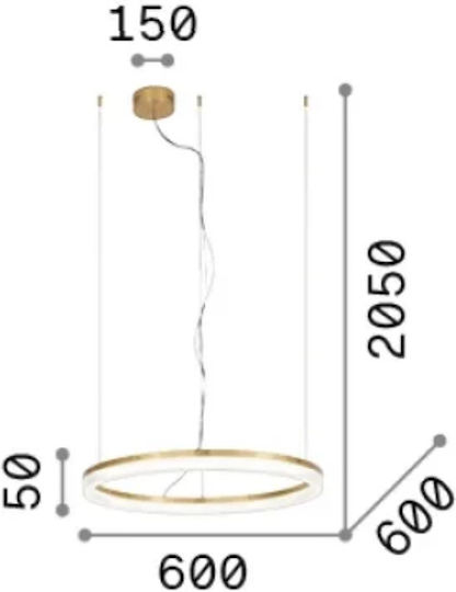 Ideal Lux LED Κρεμαστό Φωτιστικό Λευκό 60εκ. Ideal Lux LED Κρεμαστό Φωτιστικό Λευκό 60εκ.