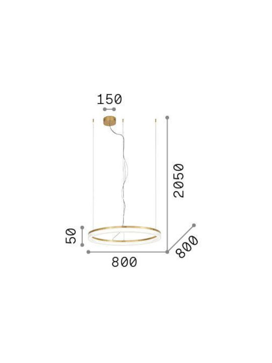 Ideal Lux Pendant Light White 80cm
