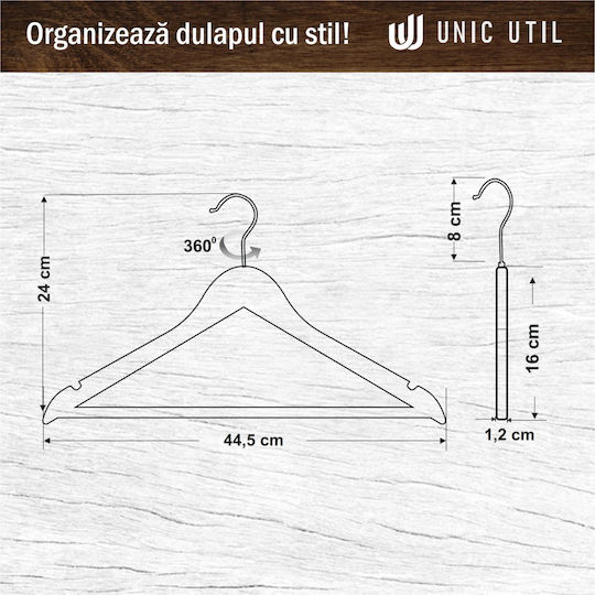 UnicUtil Umeraș pentru Haine Maro UUUM14X20 20buc UnicUtil Umeraș pentru Haine Maro UUUM14X20 20buc