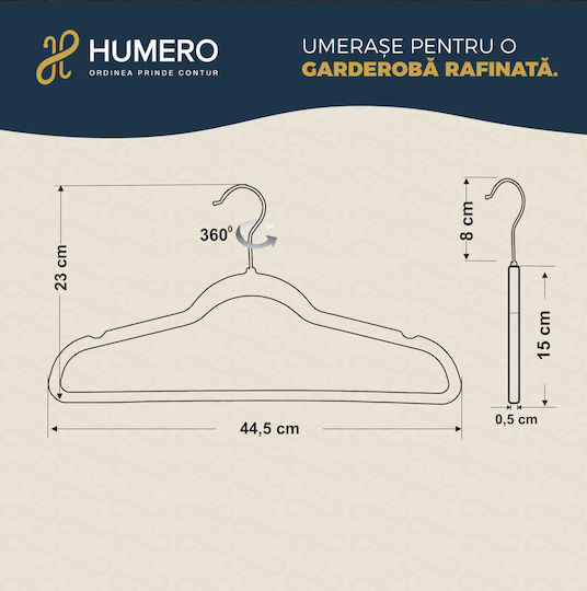 Humero Κρεμάστρα Ρούχων Μπεζ 50τμχ