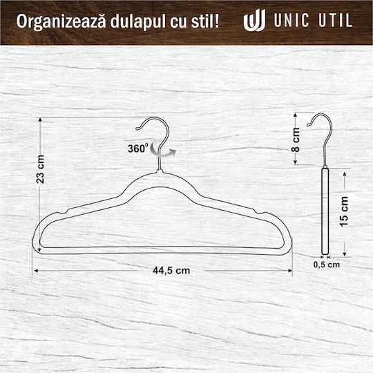 UnicUtil Κρεμάστρα Ρούχων Γκρι UUUM23X50 50τμχ