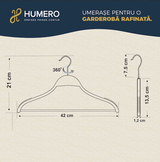 Humero White Clothes Hanger HUUUM43X20 20 Pieces
