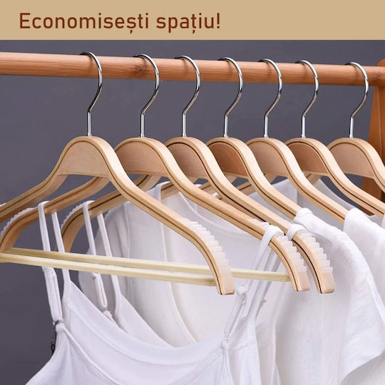 UnicUtil Umeraș pentru Dulap pentru pantaloni Lemn Bej UUUM09X10 10buc