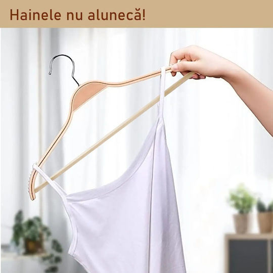 UnicUtil Umeraș pentru Dulap pentru pantaloni Lemn Bej UUUM09X10 10buc