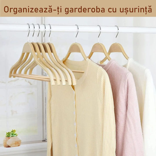UnicUtil Umeraș pentru Dulap pentru pantaloni Lemn Bej UUUM09X10 10buc
