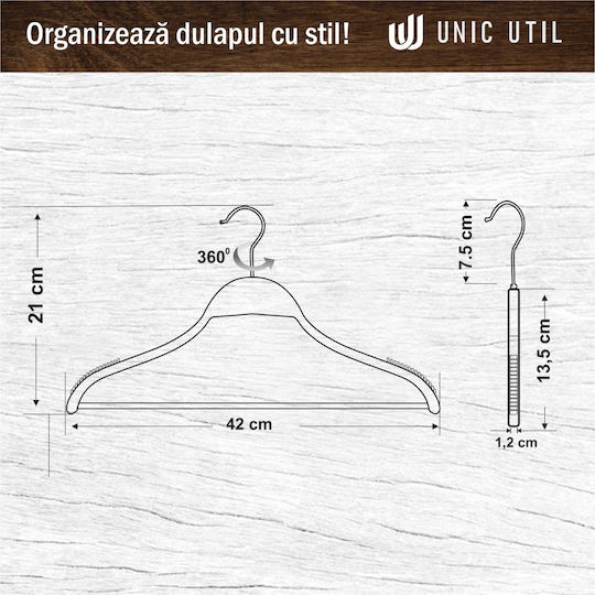 UnicUtil Вешалка за Дрехи Бежов UUUM09X100 100бр
