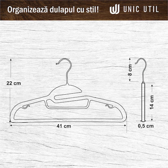 UnicUtil Κρεμάστρα Ρούχων Γκρι UUUM52X30 30τμχ