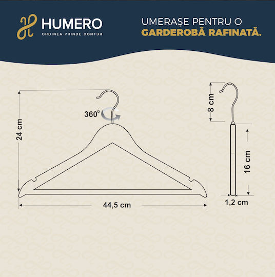 Humero Κρεμάστρα Ρούχων Λευκή HUUUM12X40 40τμχ
