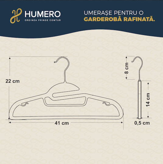 Humero Umeraș pentru Haine Gri 40buc