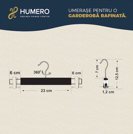 Humero Umeraș pentru Dulap pentru pantaloni Lemn Neagră 5buc