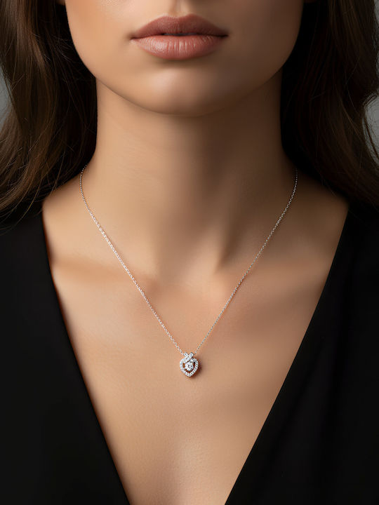 Chrysothemiss Colier Aurora Kiss Placat Cu Platină Zircon