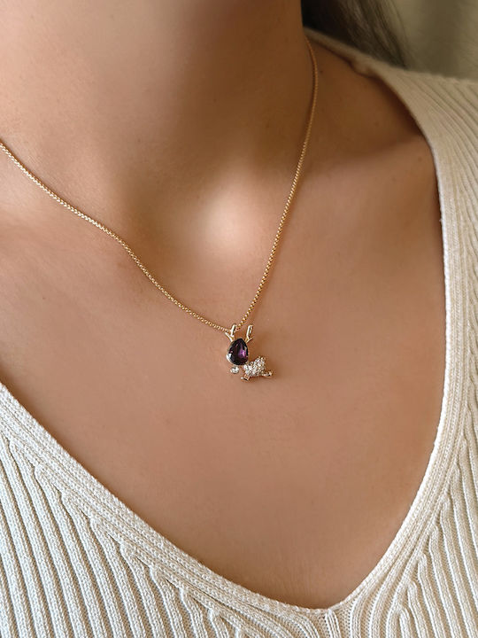 Chrysothemiss Women's Necklace Ruby Reindeer Crystal Zircon
