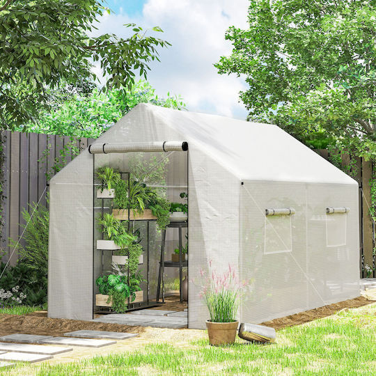 Outsunny 84H-074V00WT Θερμοκήπιο Τούνελ 2x3x2m