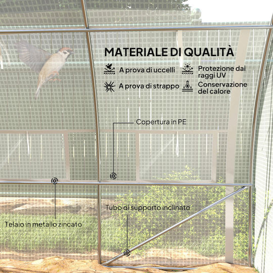 Outsunny 845-612V01WT Seră Tunel 3.97x3x2m