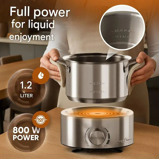 Profi Cook Vas pentru Fondue Electric din Oțel Inoxidabil Gri 28.1buc