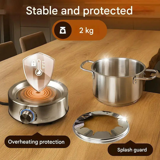 Profi Cook Vas pentru Fondue Electric din Oțel Inoxidabil Gri 28.1buc