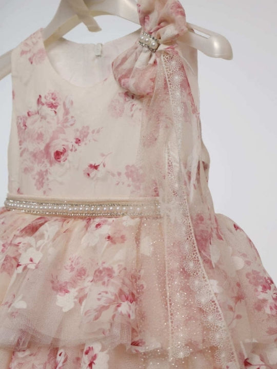 Mi Chiamo Multicolour Baptism Dress made of Lace