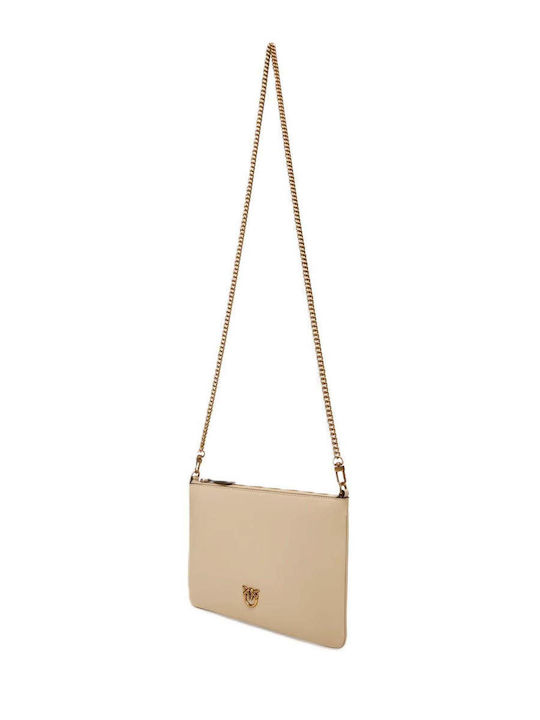 Flat Classic Leather Women's Bag Shoulder Beige