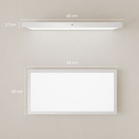 HomCom Таванно осветление 60бр Бяла с Вграден LED