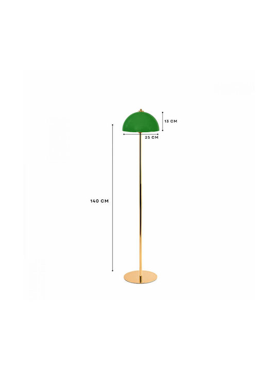 SteweHome Floor Lamp for Living Room with Metal Base Atmospheric Lighting Green 140x25 cm