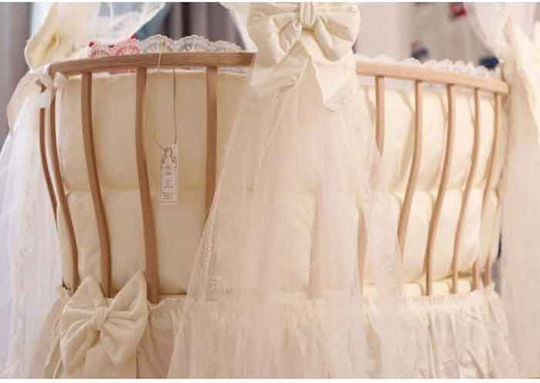Baby Sleep Set Lace Natural Wood White 95x65x85cm