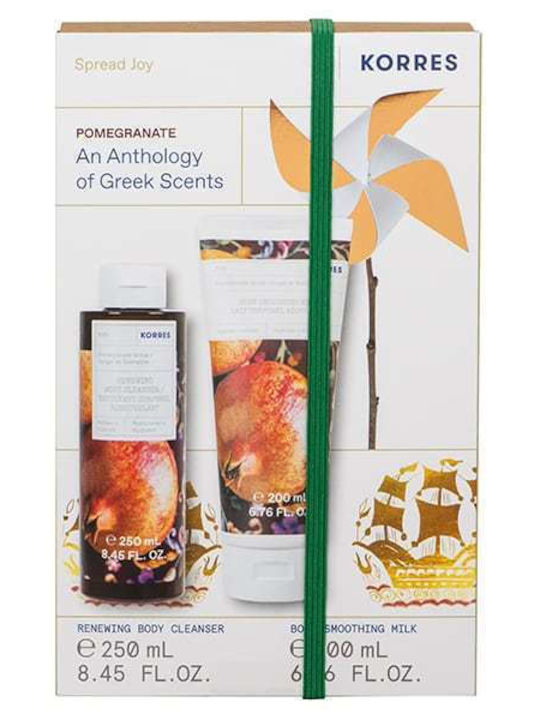 Korres An Anthology of Greek Scents Pomegranate Skin Care Set for Moisturizing & Body Cleaning 2pcs