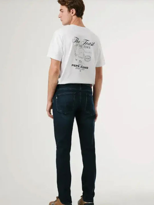 Pepe Jeans London Ανδρικό Παντελόνι Τζιν Ελαστικό Slim Fit Μπλε