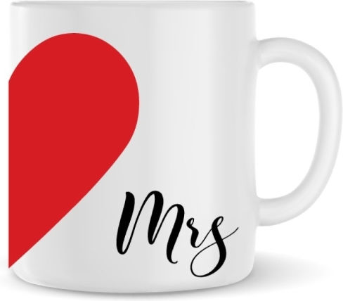 Set of Ceramic Heart Mugs Set of Ceramic Heart Mugs