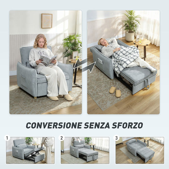 Armchair Bed Gray 88x84x87cm