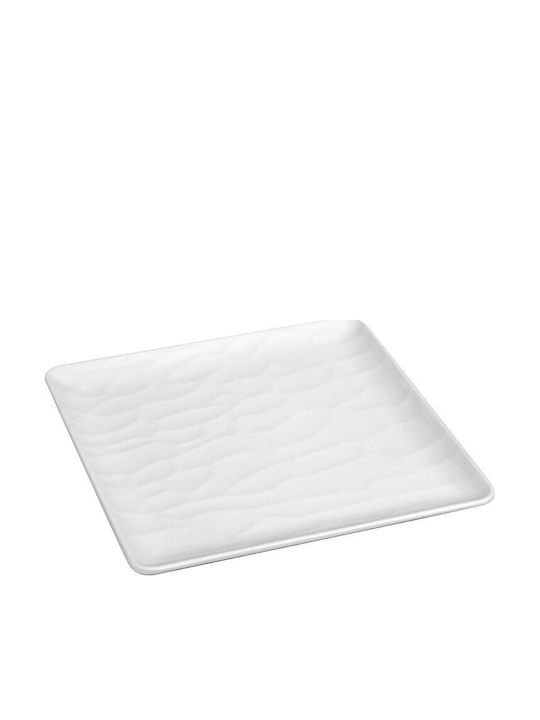 Espiel Flacher Teller Teller Untiefe Platz aus Melamin Weiß 26x26cm 6Stück