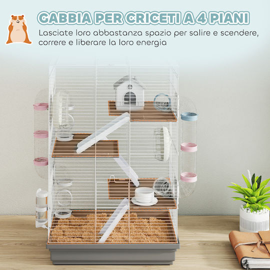 Pawhut Rodent Cage 47x30x70cm