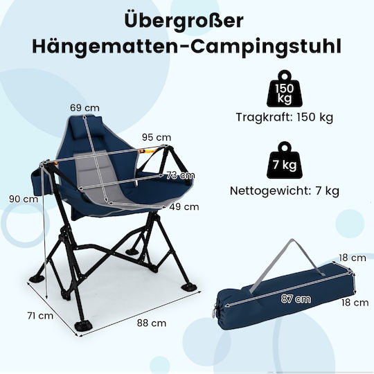 Costway Stuhl Strand Blau 95cm.