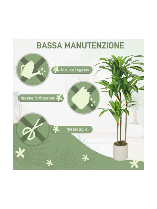 Homcom Artificial Plant Dracaena Green Peva Wood Pot Container Pp Cement 60x40x120 cm 83c-194v00gn